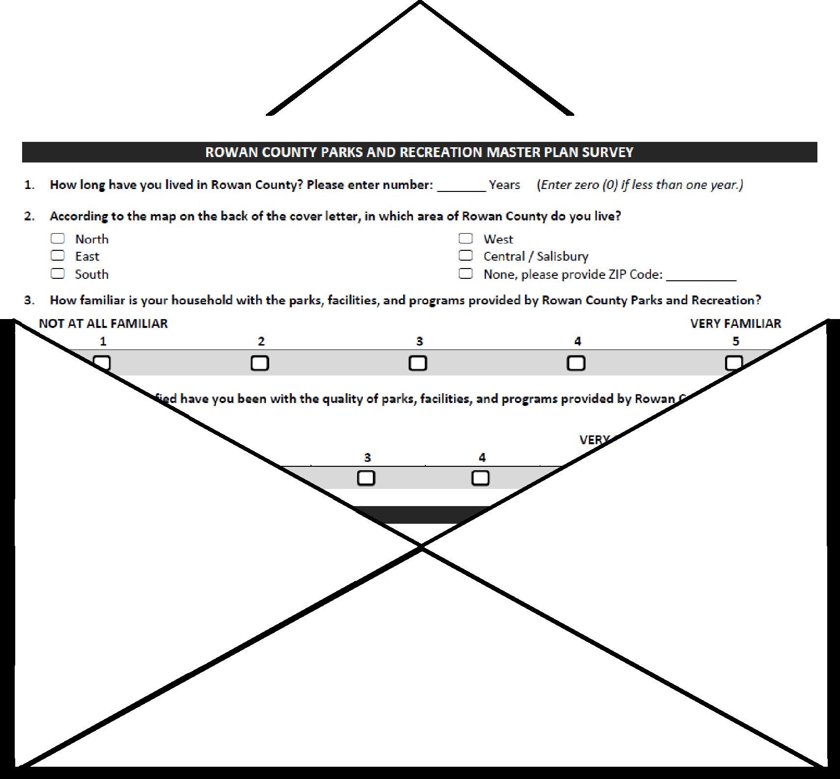An open evelope with a preview of the survey poking out